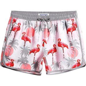 Mens Boys Short 80s 90s Vintage Swim Trunks Quick Dry Swim Suits Board Shorts